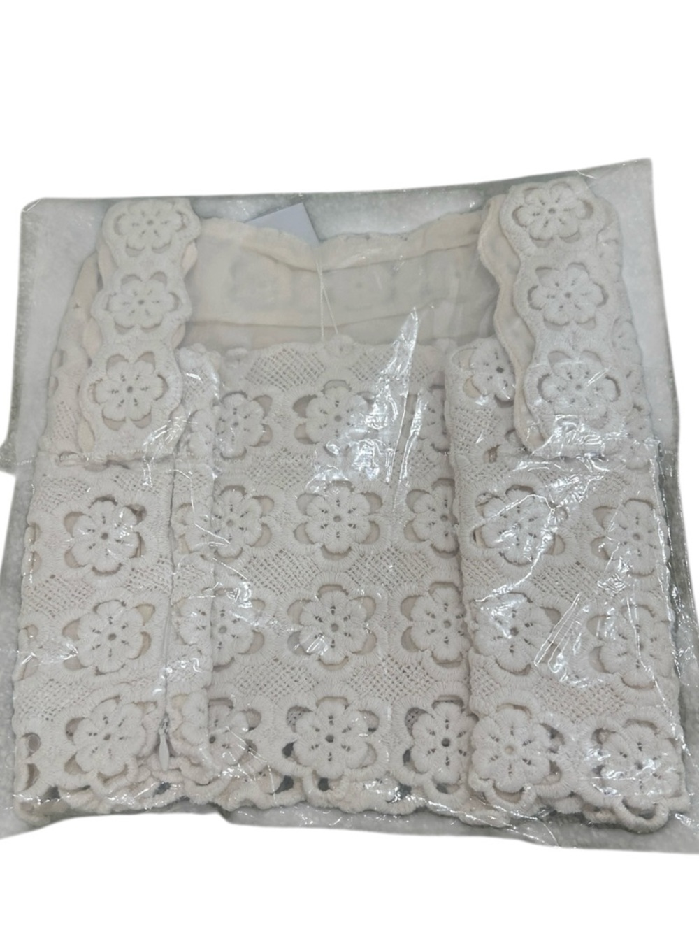 Nwt Asha Arabella cream Crochet lace midi Skirt & crop top Set cotton medium - Picture 7 of 9